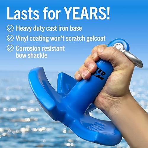 Miniatura 4 de Anclaje de río de 12 libras o 20 libras, anclaje de hongo para barcos, anclaje recubierto, pontón o barcos de 15, 16, 18 o 20 pies, anclajes de