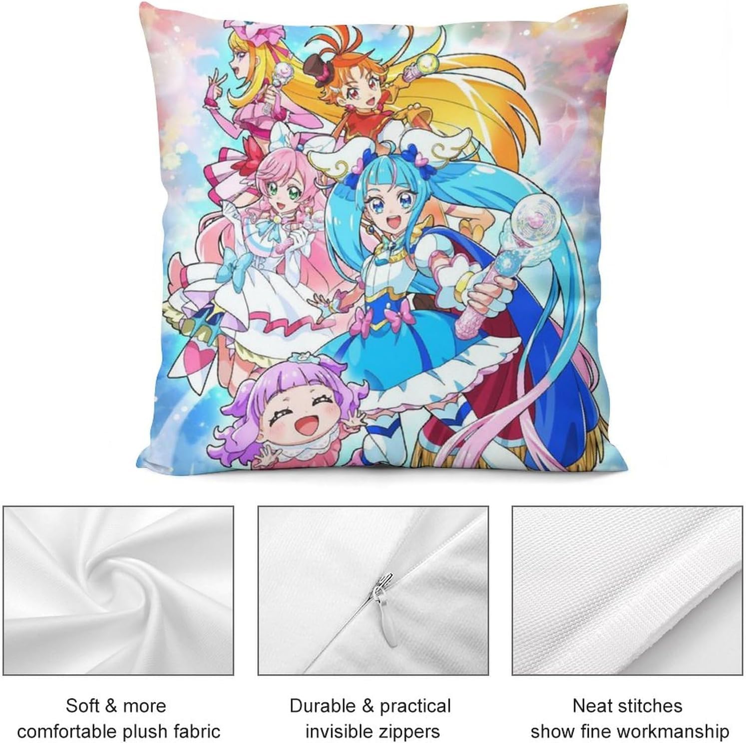 Amazon｜プリキュア 枕カバー 45×45cm ピローケース 防ダニ 抗菌 防臭