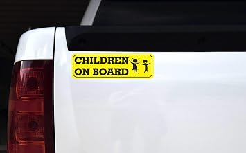 StickerTalk Children on Board Vinyl Sticker, 10 inches by 3 inches