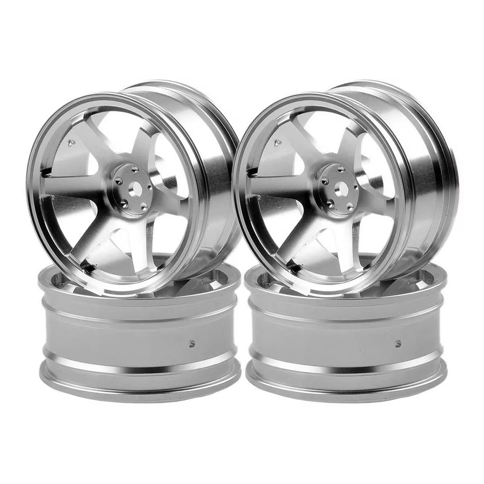 RC Ruote Gomma 4 pezzi in lega di alluminio 6 raggi cerchione per 1/10 RC On-Road Drift Upgrade accessori parti di ricambio