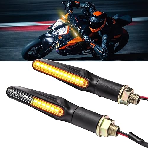 Indicadores de motocicleta, luces direccionales que fluyen, indicadores de giro de motocicleta, 12 V, 12 bombillas LED para motocicleta,