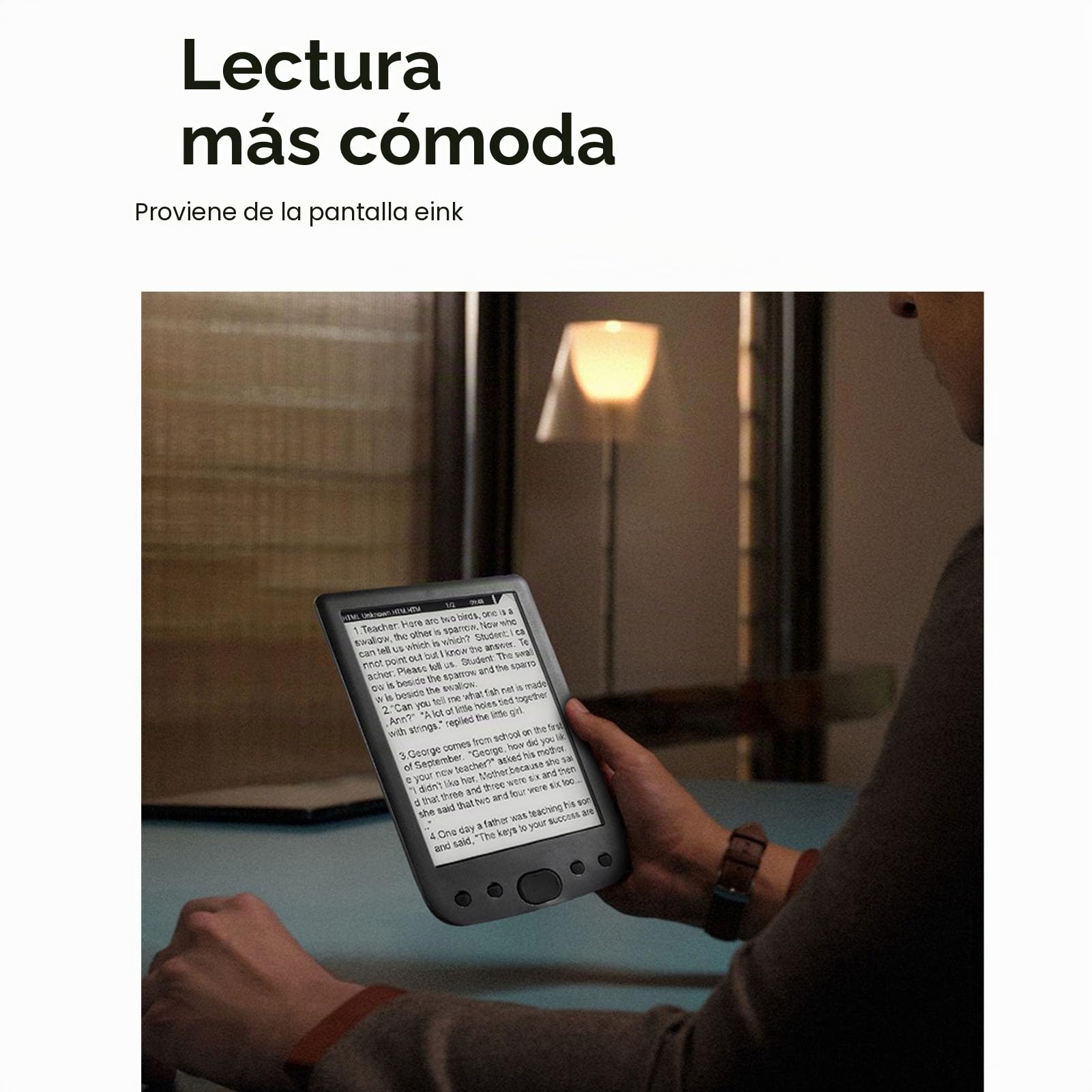 E Reader, Lector de Libros Electrónicos de Pantalla Portátil de 6 Pulgadas, Lector de Libros Electrónicos Amigables con los Ojos con Estuche Protectora, Batería de 2500 (8G)