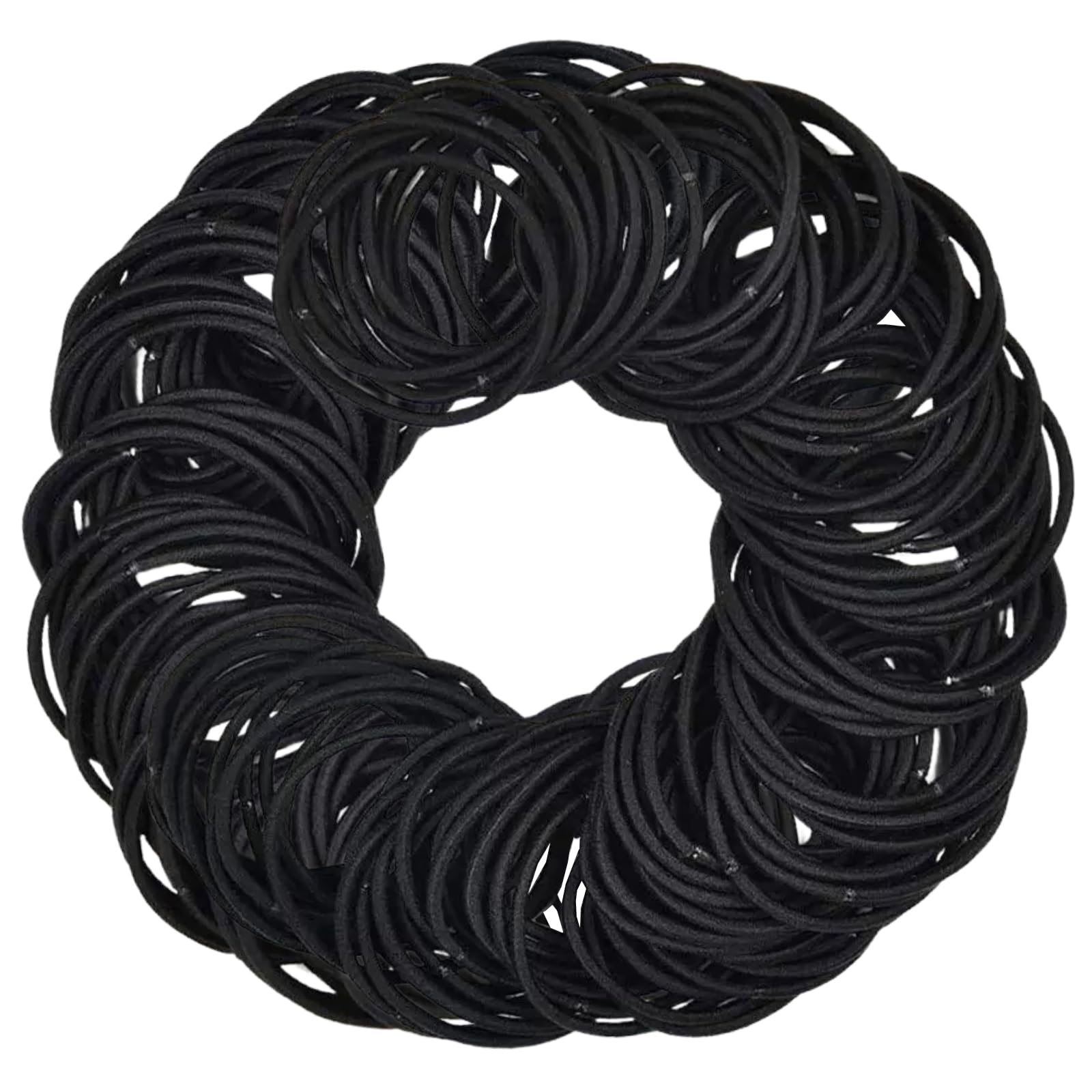 KEYRI 200 Piezas Gomas Pelo 2mm Coleteros Pelo Mujer Elástico Gomas Coleteros Pelo Niña Gomas Pelo Negras Durable Altamente Elástico Goma Pelo Gomillas Pelo Niña para Mujeres Niñas Hombres (Negro)