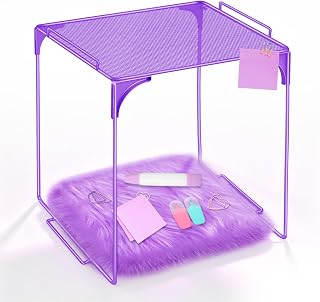 Purple Locker Organizer Shelf with Rugs Locker Accessories for Girls Mesh Shelf for Back to School Essentials for Decor Office