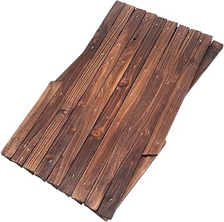 CALLARON Expandable Outdoor Fence Panel, Anti-Corrosion Wood Garden Fence Grid Trellis, 44cm Height Thickened 0.9cm, Flexible Yard Enclosure and Decorative Courtyard Partition