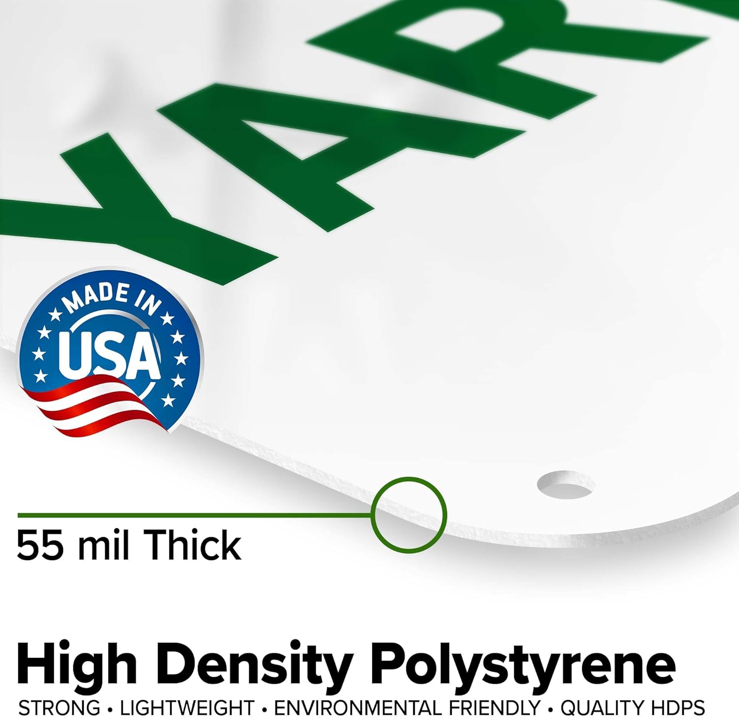 Yard Waste Only Sign, 18x24 Inches, 55 mil thick HDPS (high density polystyrene), Made in USA by My Sign Center
