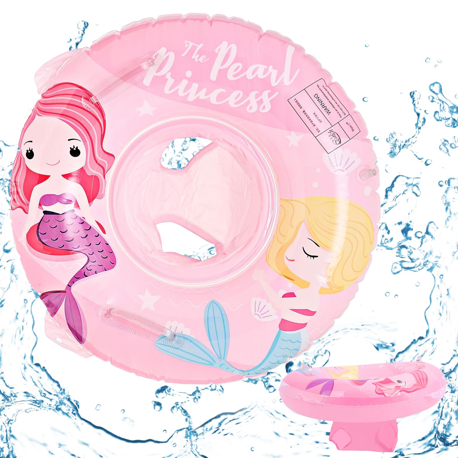 Flotador para bebé, flotador inflable para bebé, flotador para bebé con asiento de natación, lindo flotador de dibujos animados para niños, accesorios de baño para niños pequeños