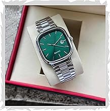 styledose Minimalist Date Display Square Dial Men's Watch with Stainless Steel Strap Slim Case Design Analog Wrist Watch for Men