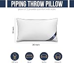 Utopia Bedding Throw Pillow Inserts (Pack of 2, White), 12 x 20 Inches Decorative Indoor Pillows for Sofa, Bed, Couch, Cushion Sham Stuffer