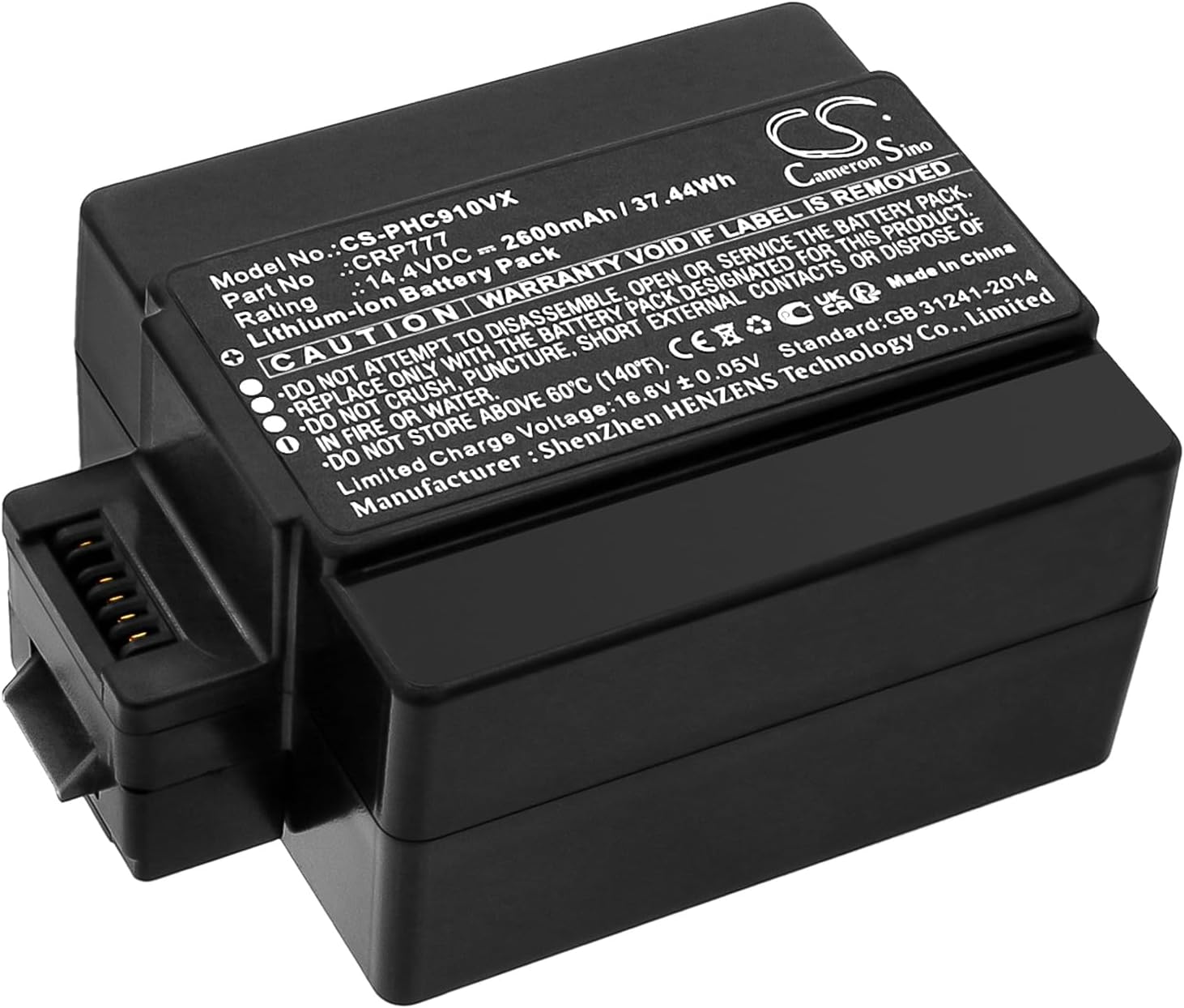 Replacement Battery for Philips CRP777, CRP777/01, CRP781, FC9910/01/A, Homerun FC9910, Homerun FC9910/01/B PN:Philips CRP777 2600mAh / 37.44Wh