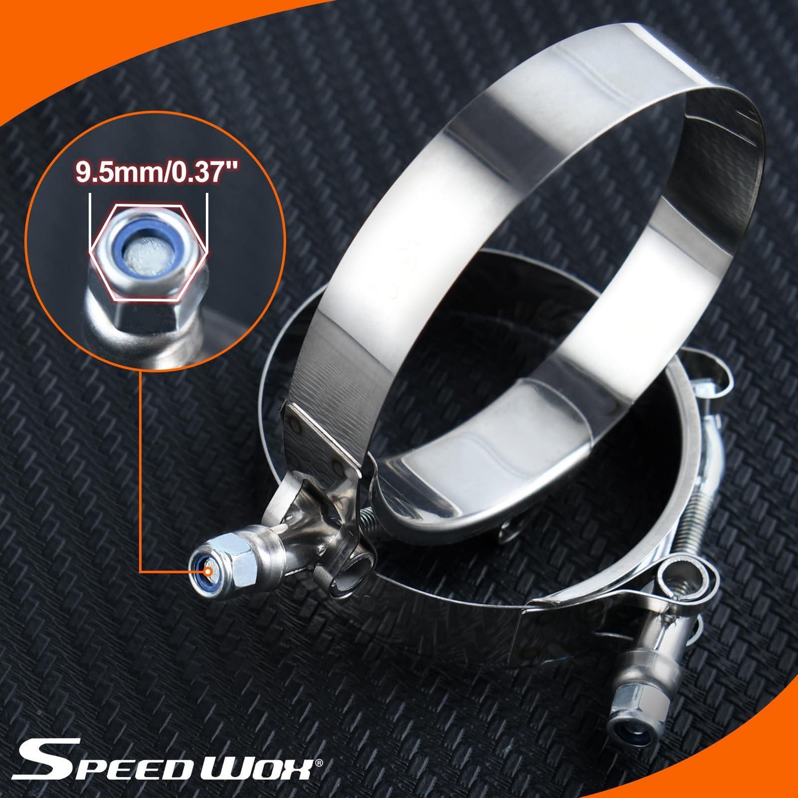 SPEEDWOX 14pcs T-Bolt morsetti per tubi 7 dimensioni 304 in acciaio inossidabile robusto morsetti per tubi regolabili gamma di lavoro 32-91mm per 1" 1,25 "1,5" 1,75 "2" 2,25" 3" tubo ID 304 in acciaio