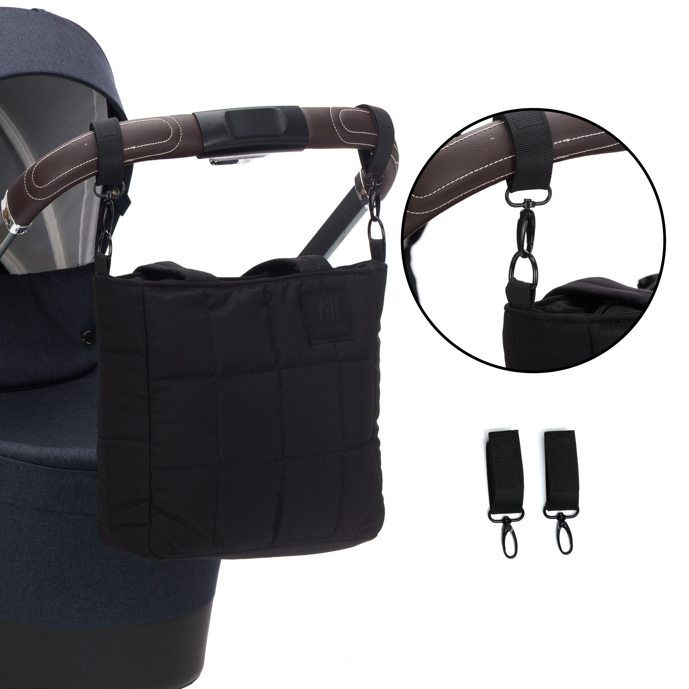 Fillikid Wickeltasche Vienna Small Exklusiv | Baby Windeltasche für unterwegs | Inkl Wickelunterlage, viele Fächer, Schultergurt & Haken für Kinderwagen und Buggy | Wickel Organizer ab Geburt