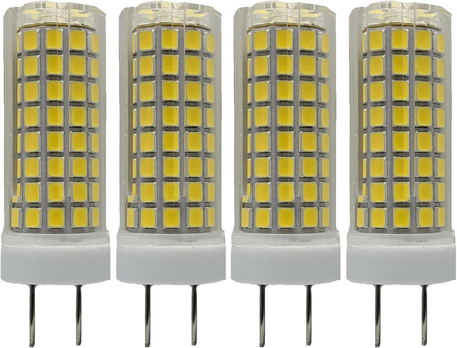Lxcom Lighting G8 LED Bulb 10W Ceramic Corn Light Bulbs(4 Pack)-2835 SMD 102 LEDs 100W Halogen Bulb Replacement 4000K Natural White 1000LM G8 Base for Kitchen Under Cabinet Counter Lighting Puck Light