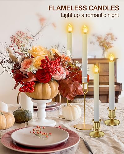 Miniatura 2 de RONXS Velas de ventana, velas cónicas sin llama con temporizador, decoración de Navidad para el hogar y la boda, velas LED parpadeantes a pilas con