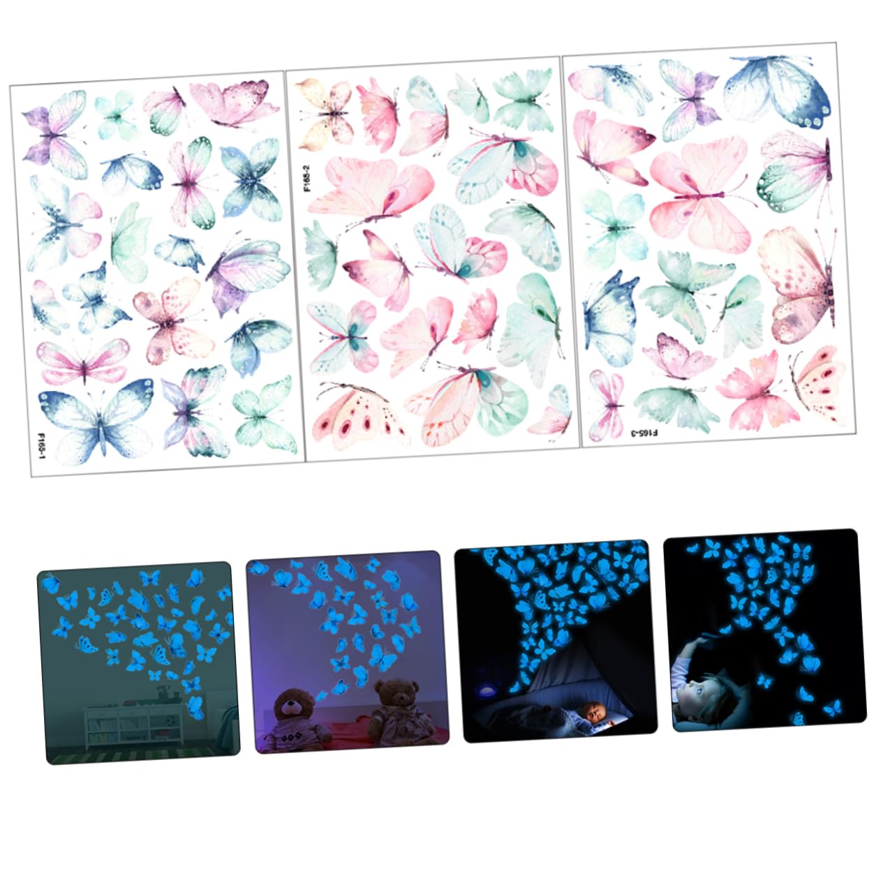 Zerodeko 5sets Adesivi Murali Farfalle Luminose Decorazioni Murali Rimovibili Per Camerette Adesivi Impermeabili Per Stanze Di Ragazzo Ragazza Di Design Unico e Creativo