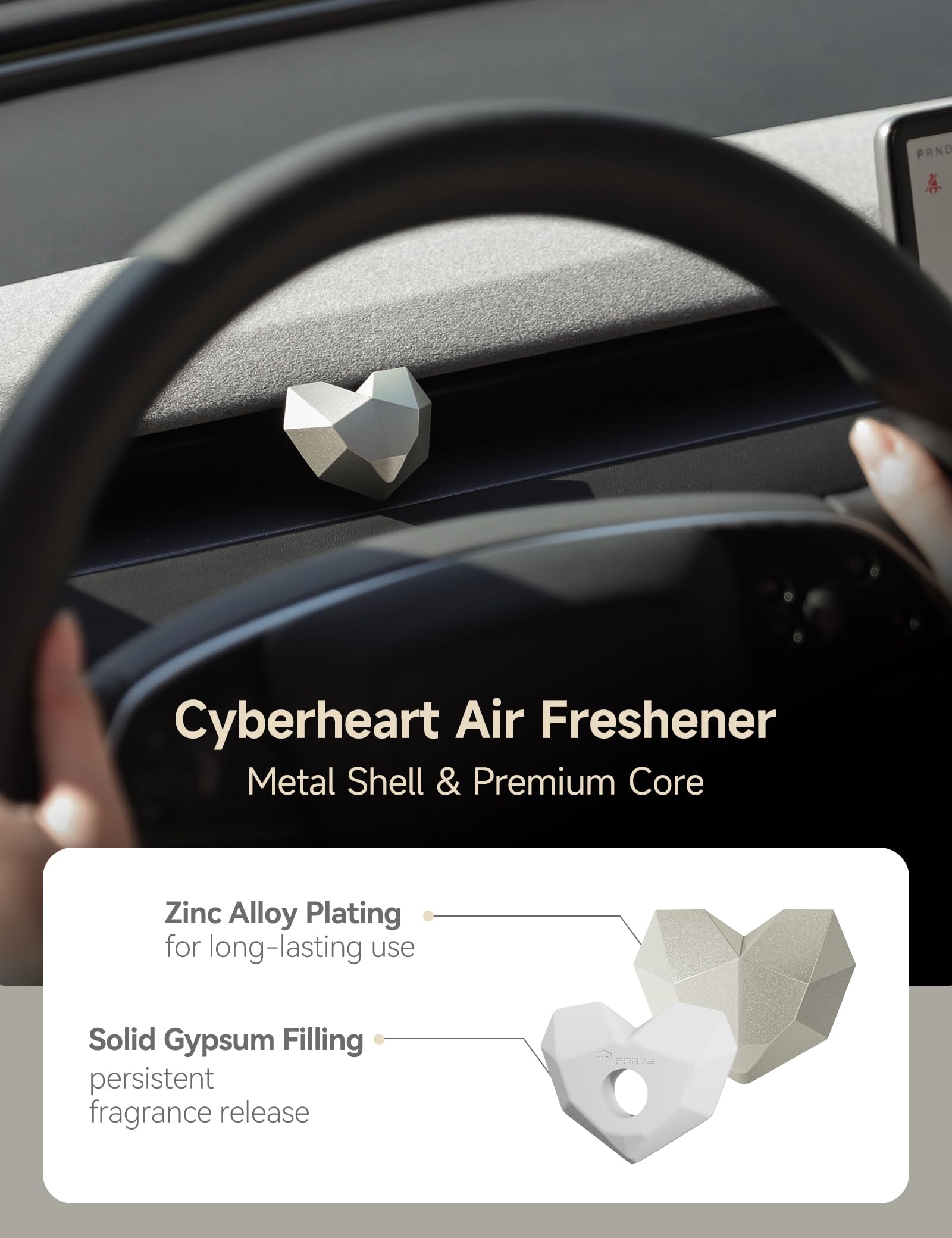 TPARTS Ambientador especialmente diseñado para Tesla Model 3 Model Y, difusor de aromas de fragancia Cyberheart con 2 recambios de aroma, se adapta a todos los Tesla Model 3/Y Airvent (Mysterious