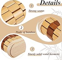 Vista 3 de Soaoo 2 almohadas de sauna de bambú para el cuello, almohada de respaldo de sauna, almohada cervical de madera, accesorios de sauna, reposacabezas