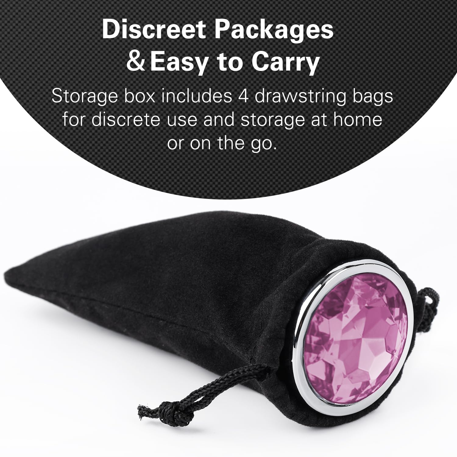 Anal Plug Beginner Set, 4 PCS Stainless Steel Butt Plug Training Kit with Jewel Base, Metal Anal Plugs for Gradual Training, Wide Base for Safety & Secure Fit for Women & Men Couples: Pink
