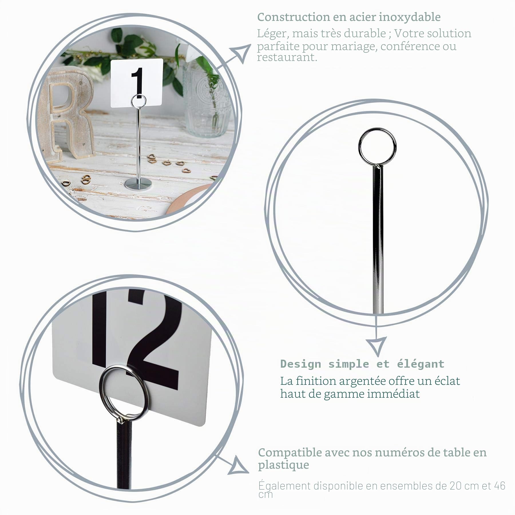Table Number Holders - 30 cm - Pack of 12