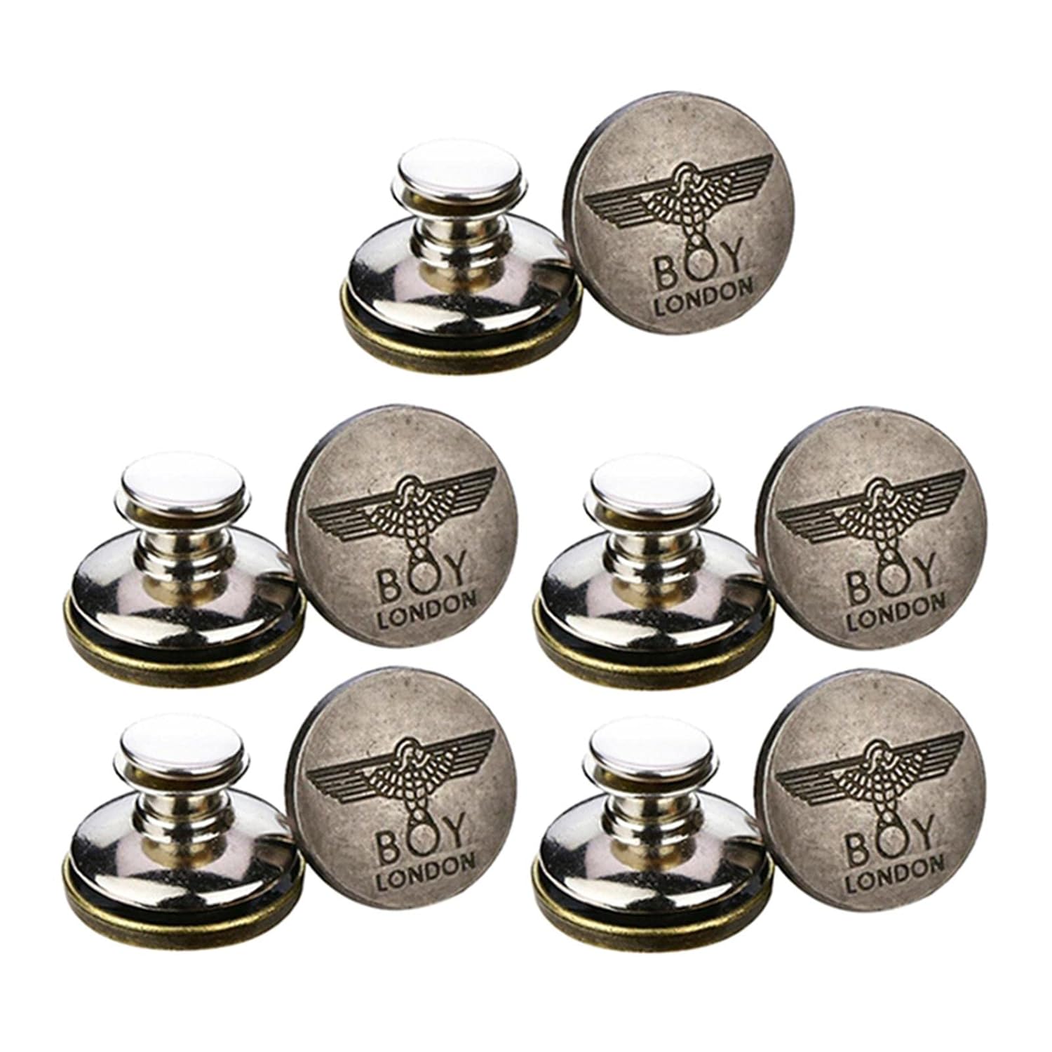 Enakshi 10pcs Jeans Button Replacement Jean Tack Metal Buttons Snap