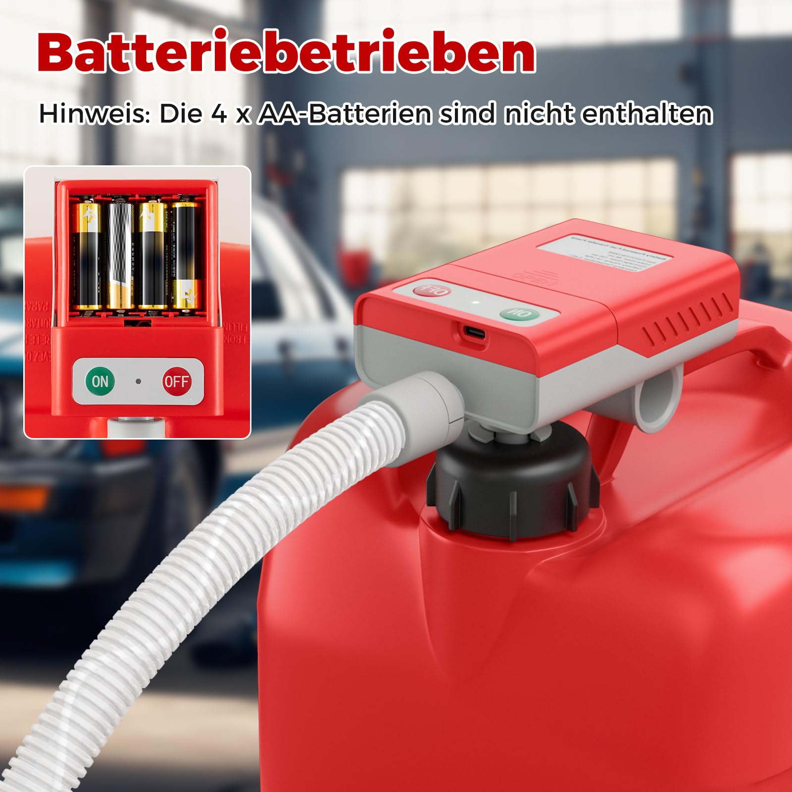 COSTWAY elektryczna pompa paliwa 14,4 L/min z automatycznym czujnikiem zatrzymania 3 adaptery