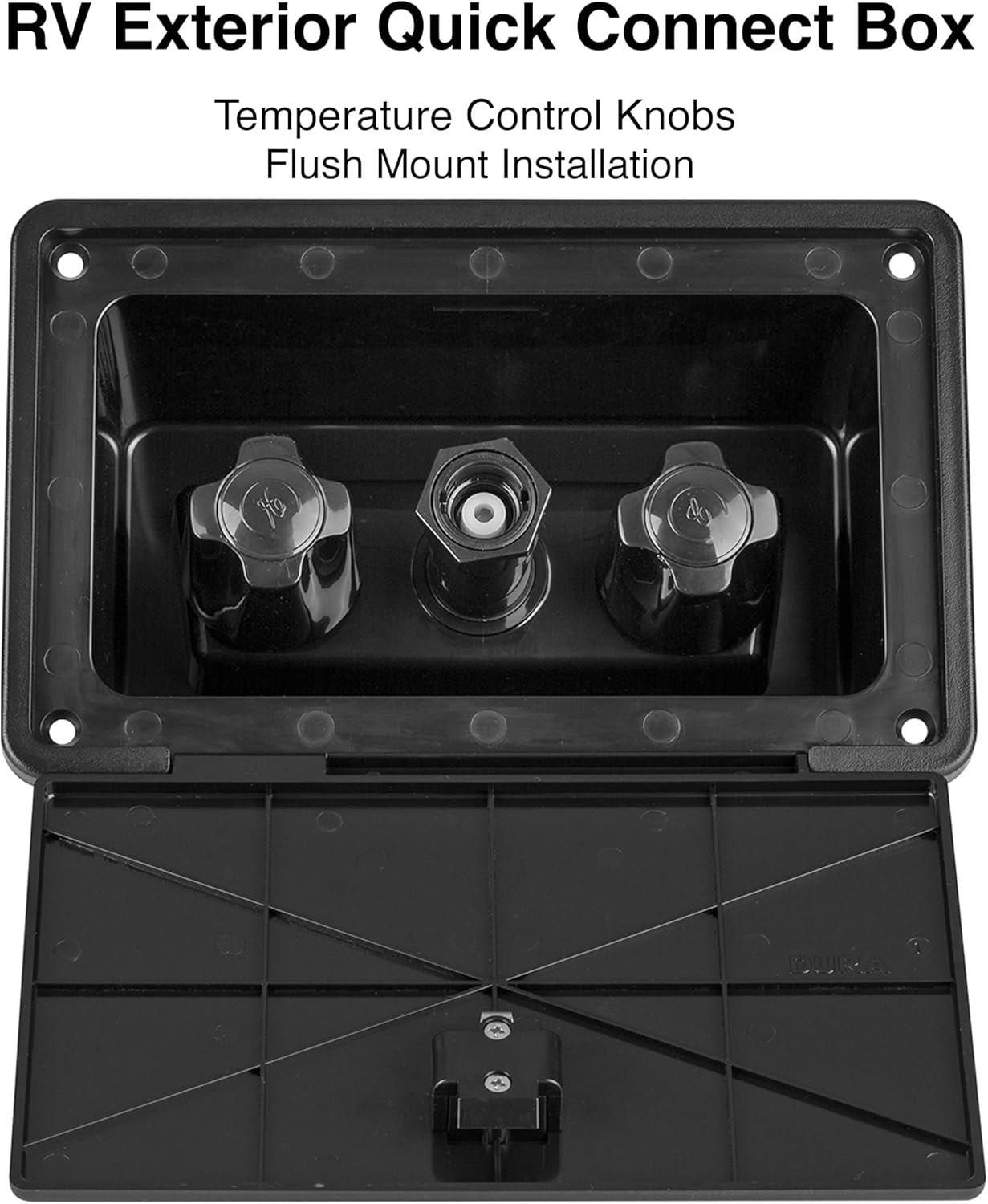 Black Wall Mounted RV Exterior Spray Port Kit with Multi-Spray Hose