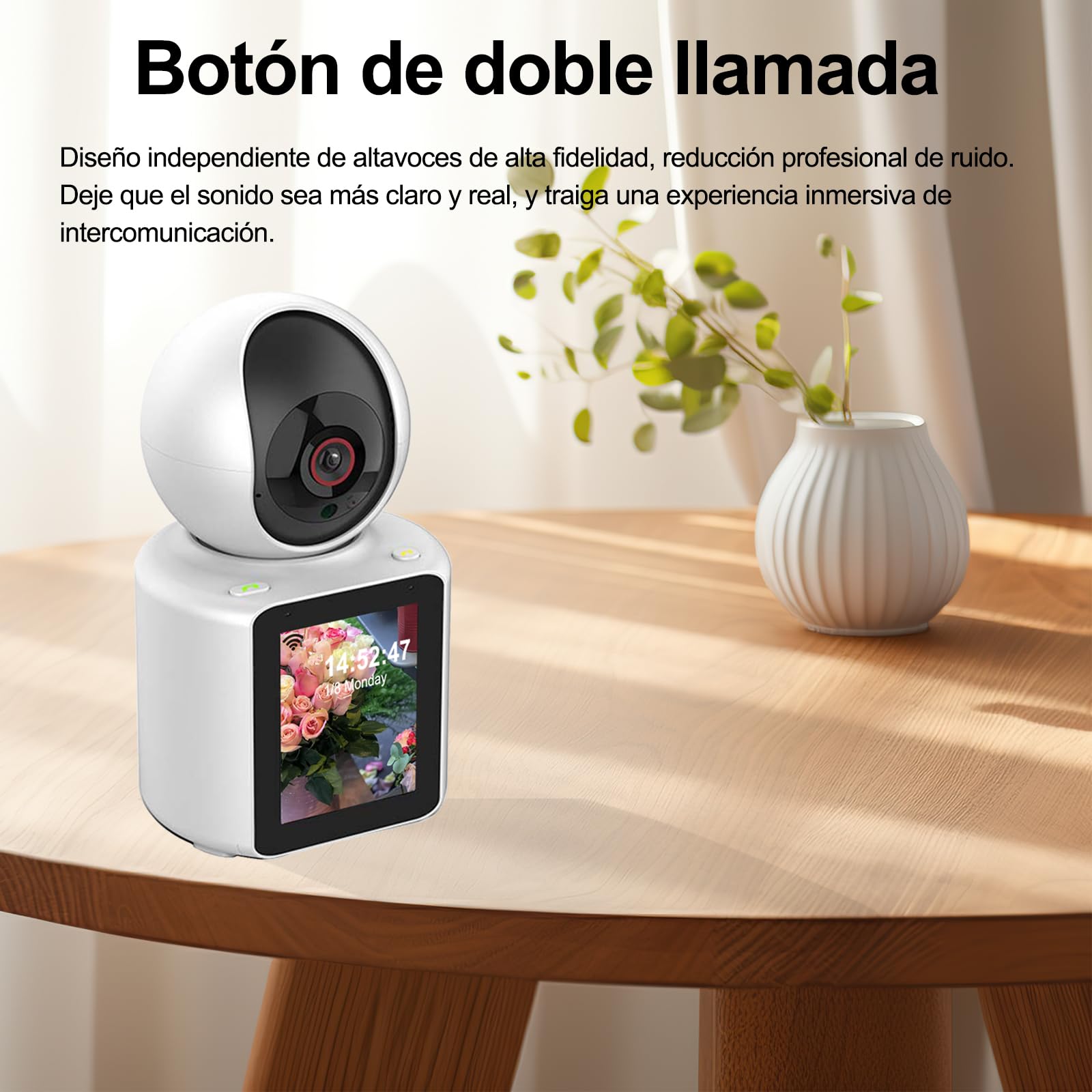 Cámara de Interior orientable, videollamadas, cámara Inteligente, Monitor de bebé, vigilancia de vídeo, Pantalla HD de 2,8 Pulgadas, con Infrarrojos nocturnos