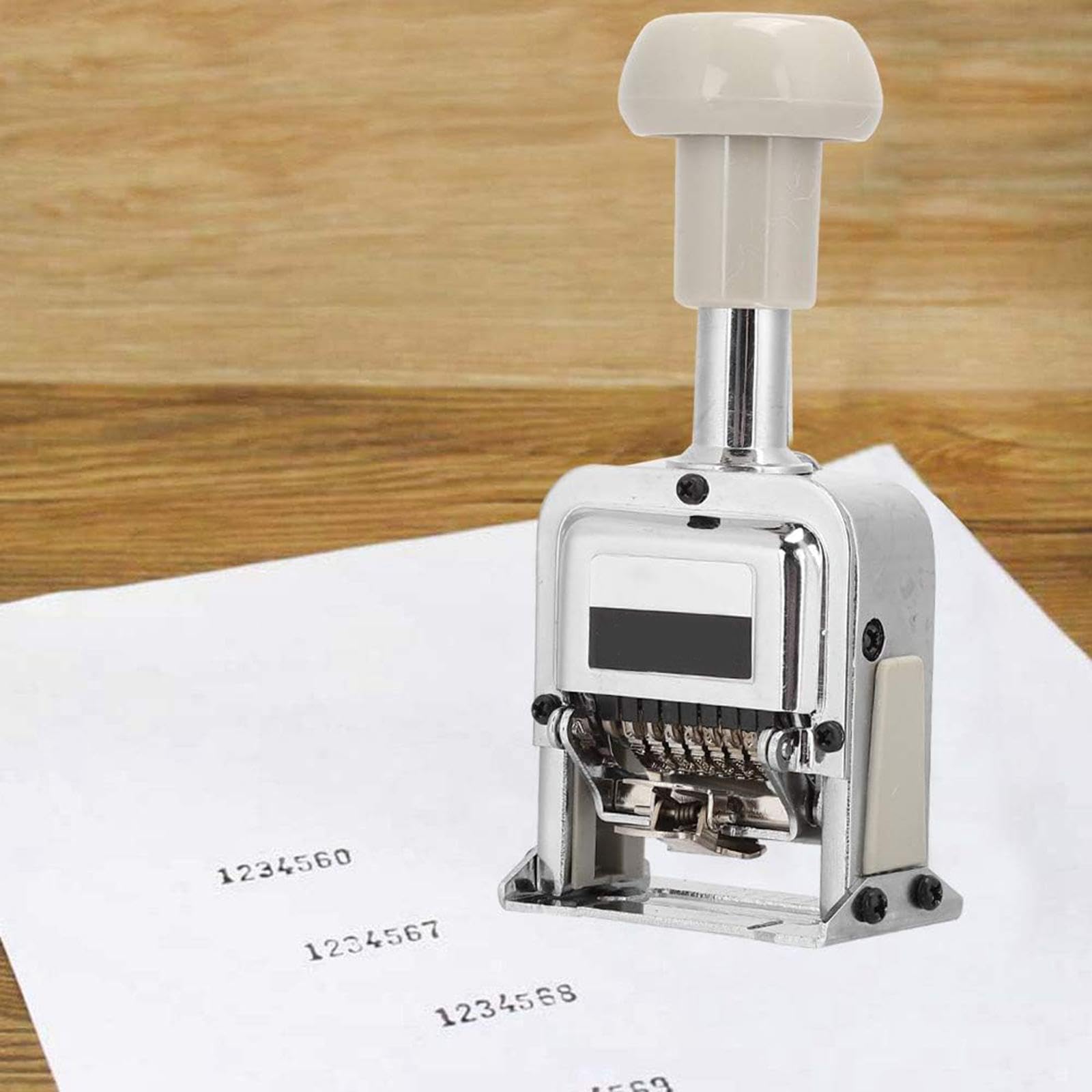 Sello Numerador Automático Autoentintable con Mango de Hierro Y Mecanismo para Reconocimiento de Ideal para Escuelas Y Oficinas, 8 Dígitos
