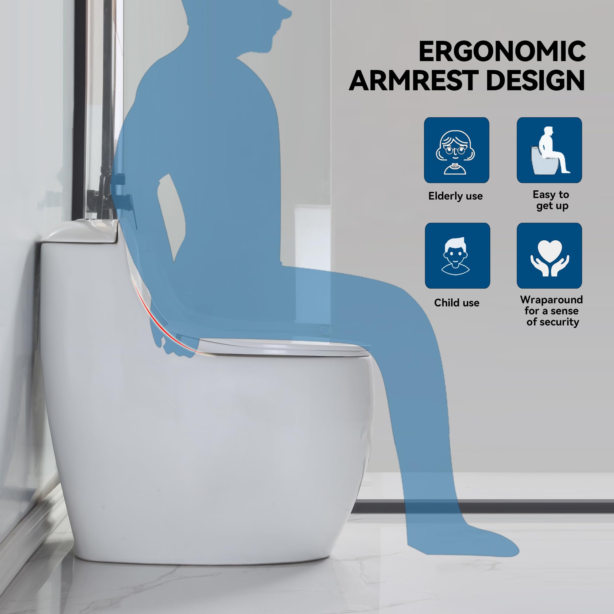 Simple Project Modern One-Piece Egg-Shaped Toilet with Powerful Siphonic Flush System, Single Flush 1.6 GPF, Quiet and Compact Design for Small Bathrooms, 12-Inch Rough-In Egg Toilet - Gray