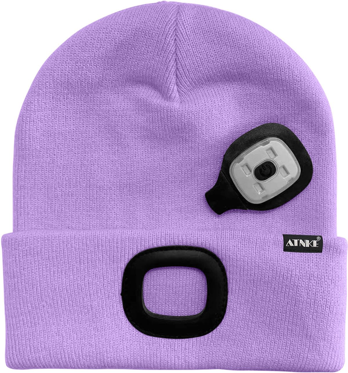 ATNKE LED Cappello Illuminato Berretto,USB Ricaricabile Cappello da Corsa 4 LED Impermeabile Luce Invernale Calda Lampada Frontale Regali per Uomo e Donna