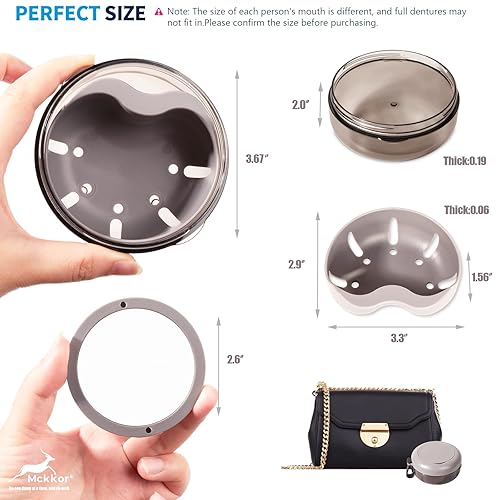 Miniatura 5 de Estuche de dentadura postiza, definitivamente sin fugas, portátil, caja de baño para dentaduras postizas para viajar perfectamente, copas de
