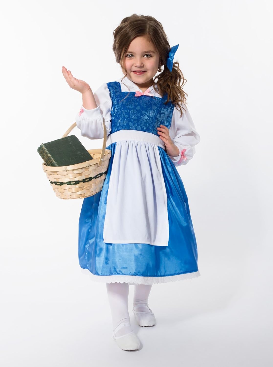 Little Adventures Beauty Day Dress with Bow Costume (Medium Age 3-5) - Machine Washable Child Pretend Play and Party Dress with No Glitter