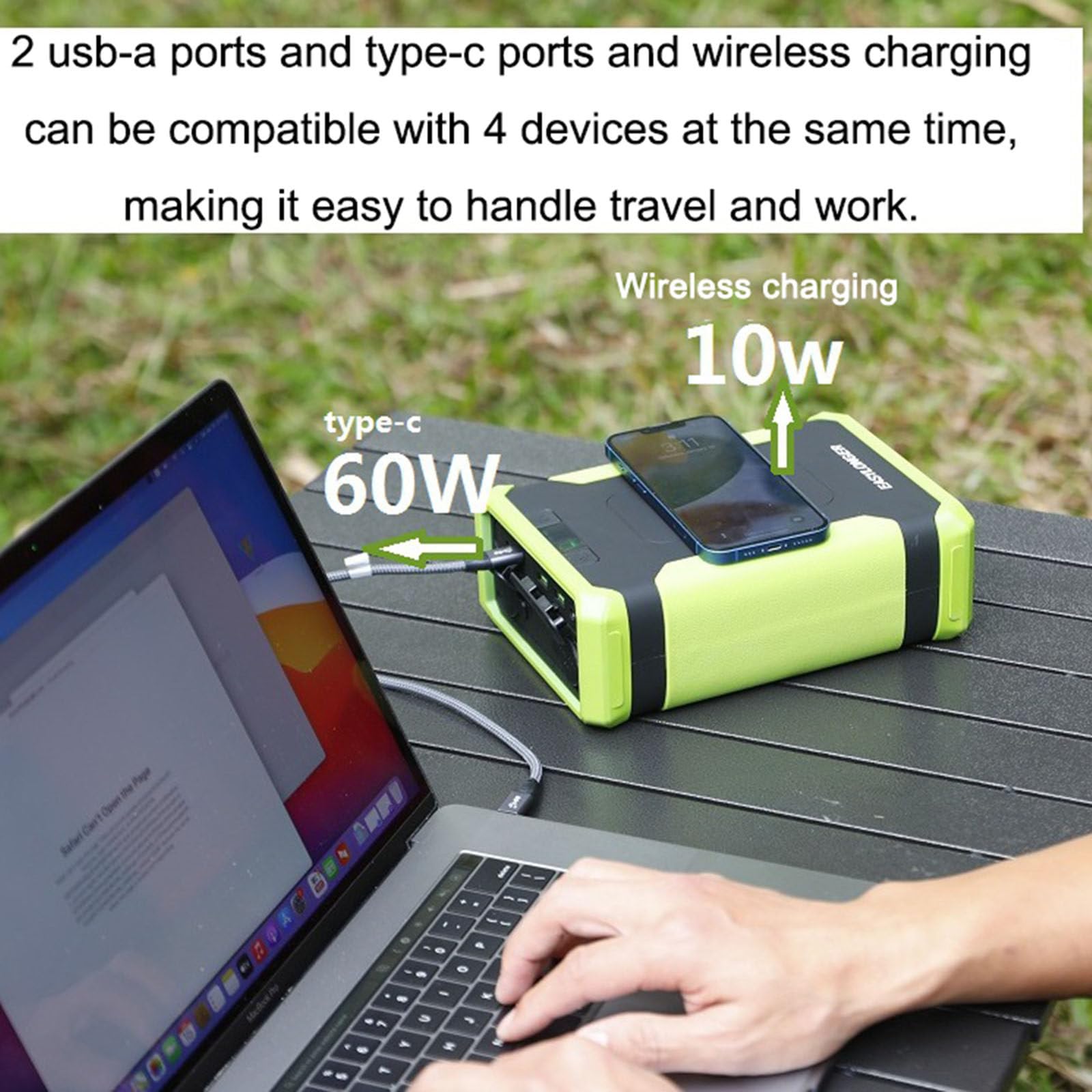 Power Bank Zewnętrzny przenośny laptop dużej mocy Bezprzewodowy bank mocy 96000 Mah Zasilacz magazynujący energię o dużej pojemności