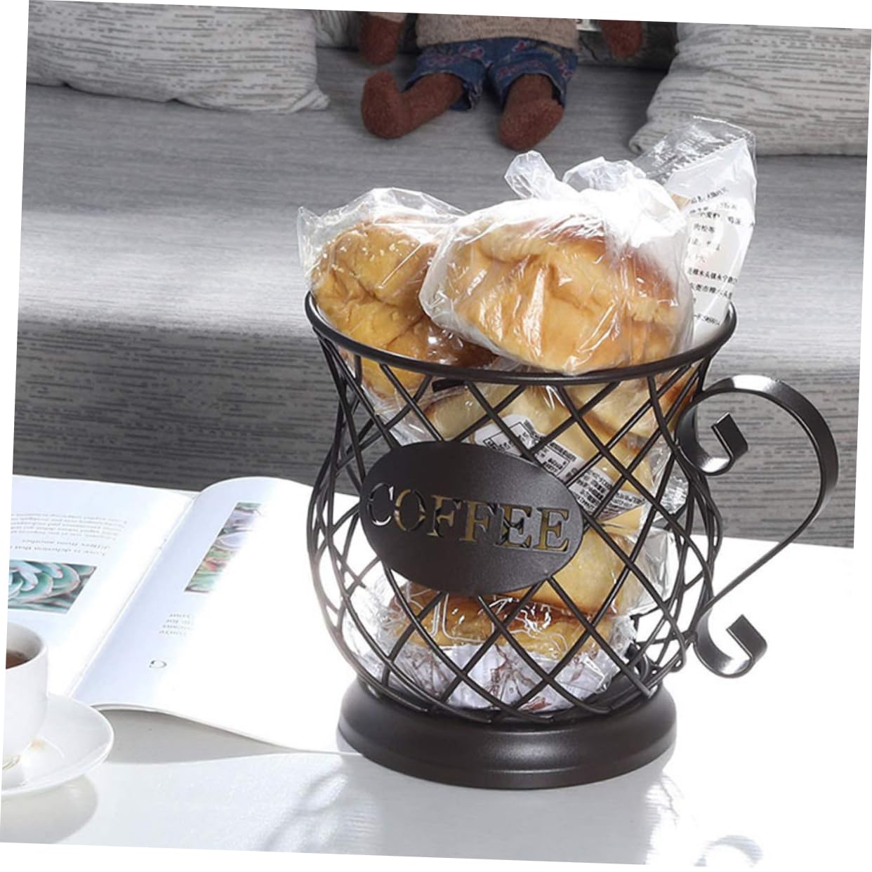 ULTECHNOVO Porte-ustensiles Rangement Élégant Cuisine en Fil de Fer Noir Support Polyvalent et Stable pour Fourchettes et Baguettes pour Comptoir Cuisine ou Balcon