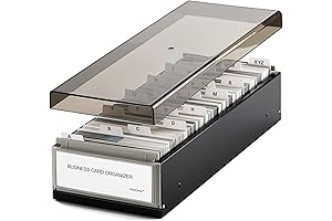 Rolodex Business Card Storage Desk Organizer, Index Card Box, Capacity: 800 Business Cards