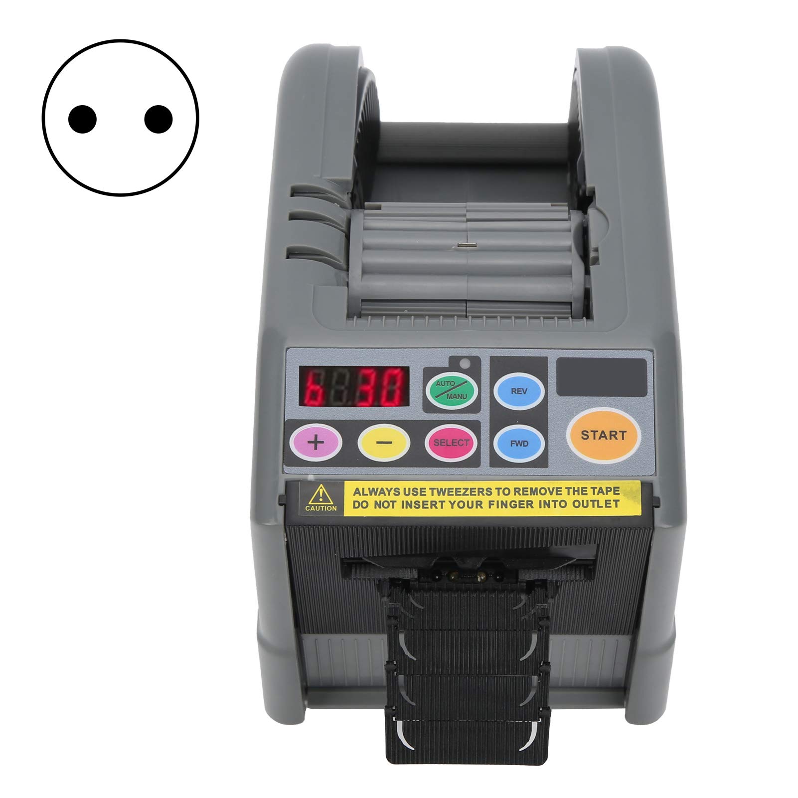 Dispensador de Cinta Eléctrica Máquina de Corte de Adhesivo de Doble Cara Mesa Ajustable Manual/automática JXD-60 Negro 5~999 Mm para Película Protectora Adhesivo de Doble Cara (Enchufe UE 220V CA)