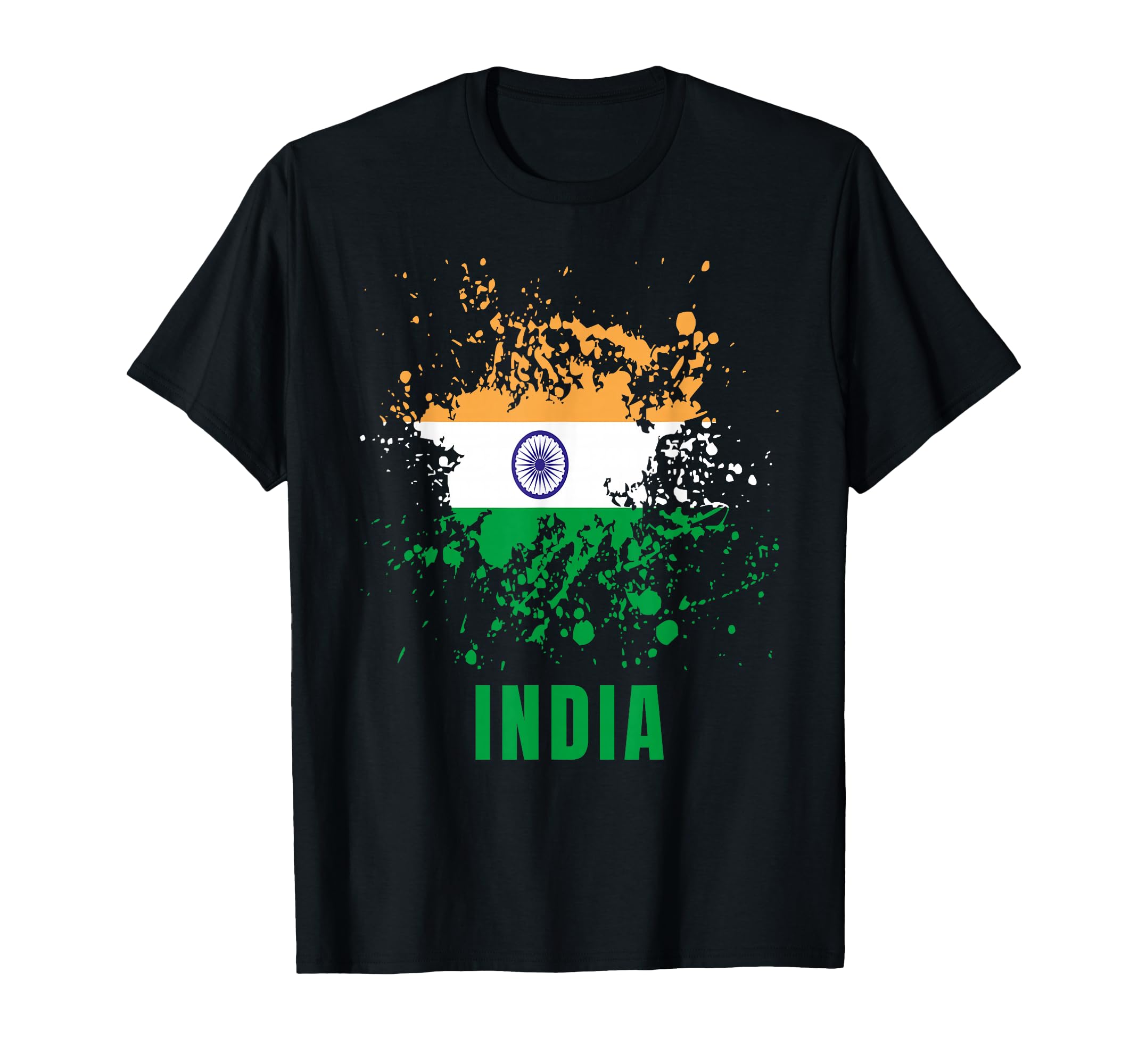 Photo 1 of ***Photo and description for reference only***India Retro Vintage Watercolour Sports Indian Flag Souvenir T-Shirt