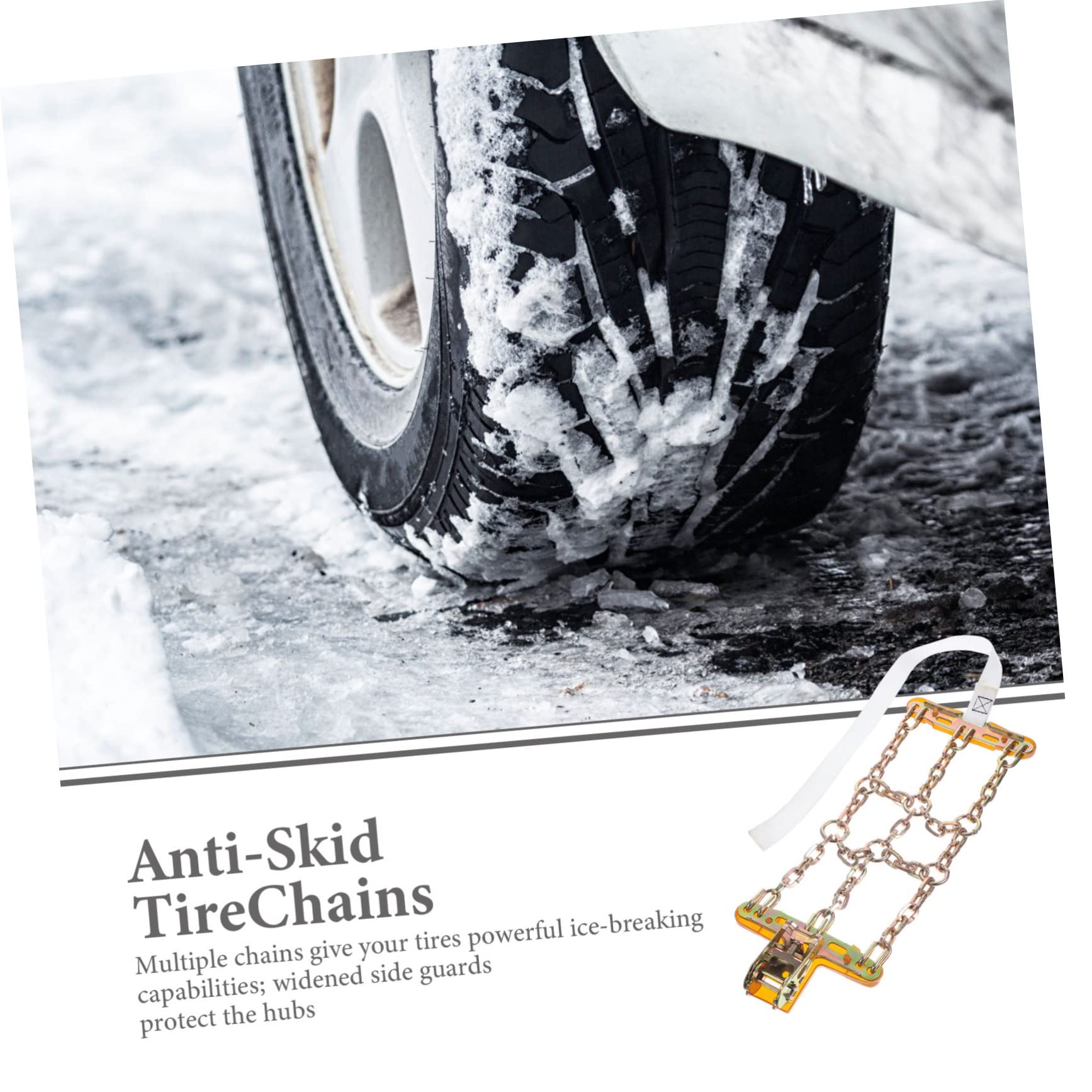 Catene Neve Auto Regolabili Antiscivolo con Cinghie Tensionamento Rapido per Pneumatici Suv e Furgoni Protezione Lati Rinforzata per Ghiaccio e Emergenza Invernale