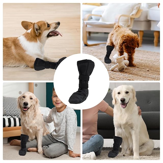 Foto 7 de 8 de Hundesocken,Pfotenschutz Hund verletzung,Hunde Schuhe Verhindern Lecken,Hundesocken Anti Rutsch,Hundeschuhe…