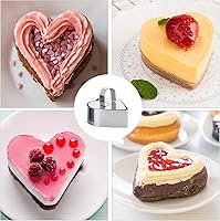 Vista 4 de Uncle Jack Moldes de cocina con forma de corazón para presentación de torre de alimentos con forma de corazón (juego de 2)