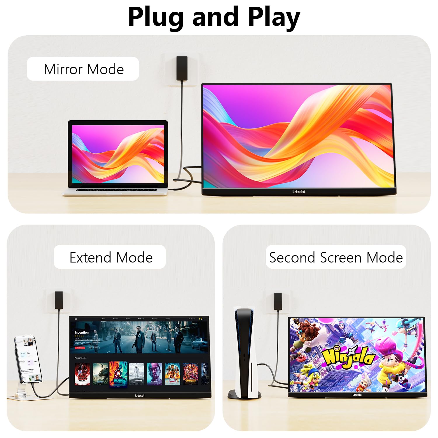 Amazon.co.jp: USB-C モバイルモニター24インチ Lrtzcbi 200HZ FHD