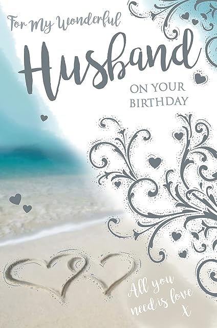 To My Wonderful Husband Birthday Card - Size 6" X 9"