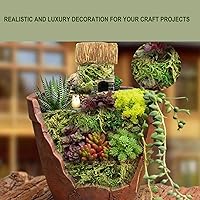 Vista 3 de Musgo falso de 19 onzas para plantas en maceta, musgo artificial para manualidades, musgo verde sintético para plantas falsas decorativas