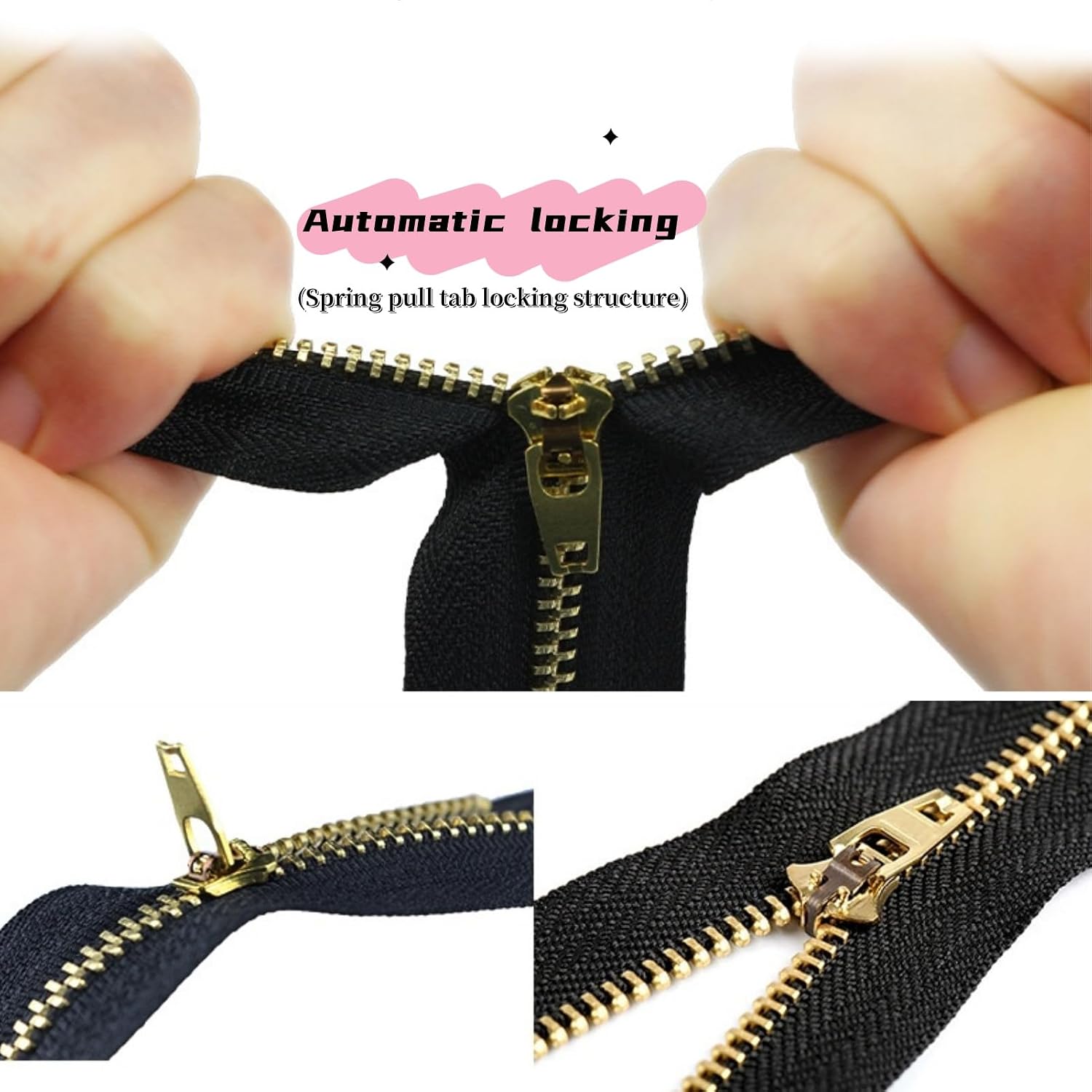 Wonesifee #4 10pcs Jeans Metal Zipper 5" Brass Teeth Non-Separating Close End Zipper Bulk for Sewing Bag Pocket Purse Wallet Jeans Zippers 5inch(Navy Blue+Black Tape 5PCS Each)