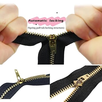 Wonesifee #4 10pcs Jeans Metal Zipper 5 Non-Separating Close End Zipper