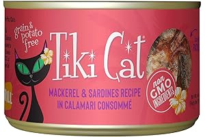 Tiki Cat Grill, Mackerel & Sardines, High-Protein and 100% Non-GMO Ingredients, Wet...