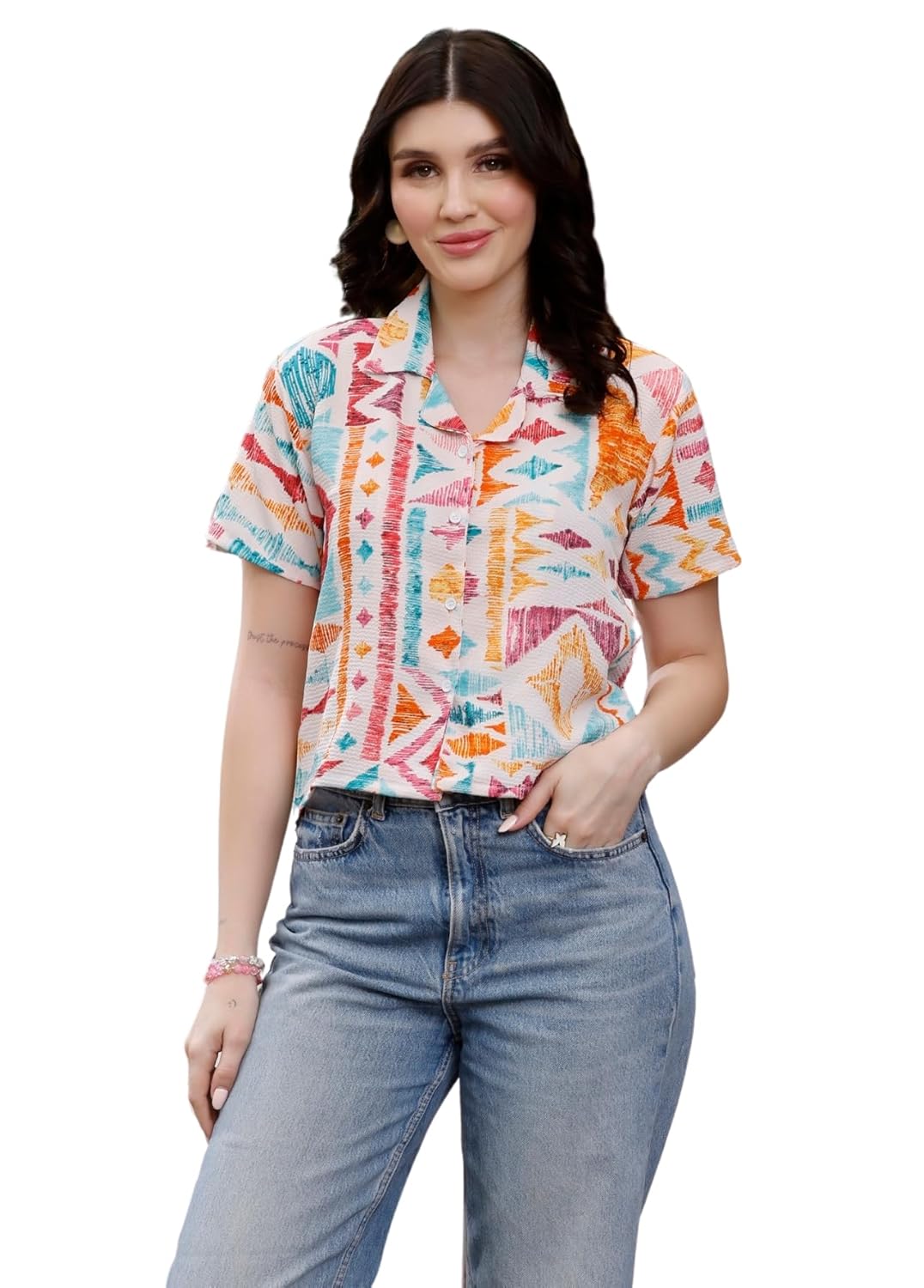 Women’s Waffle (Cotton) Button Down Cropped Sexy Cap Raglan Sleeve Shining Top Club Party Disco T-Shirt for Women Stylish, Festival wear, Tops