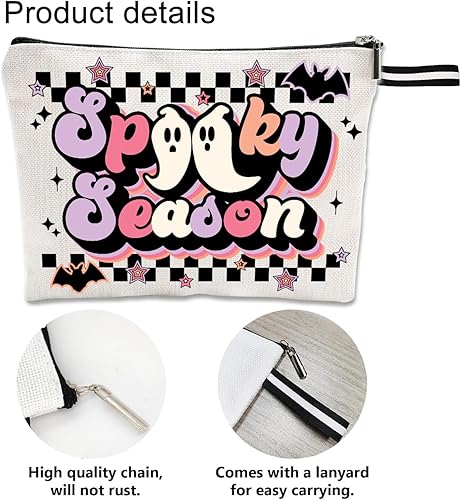 Miniatura 3 de TTBDKKDM Bolsa de cosméticos de Halloween, bolsas de maquillaje para mujer, bolsa de maquillaje de Halloween con cremallera, estuche de belleza,