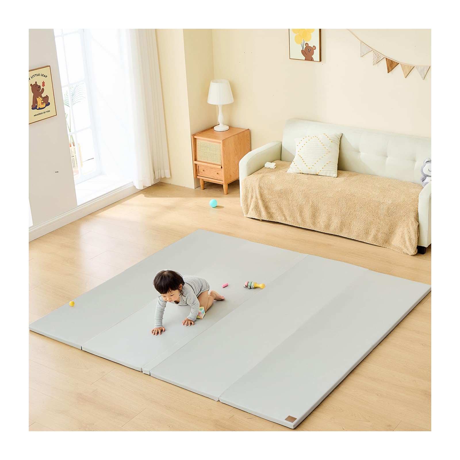 Amazon.co.jp: GU MODE プレイマット ベビーマット 抗菌 ベビープレイ