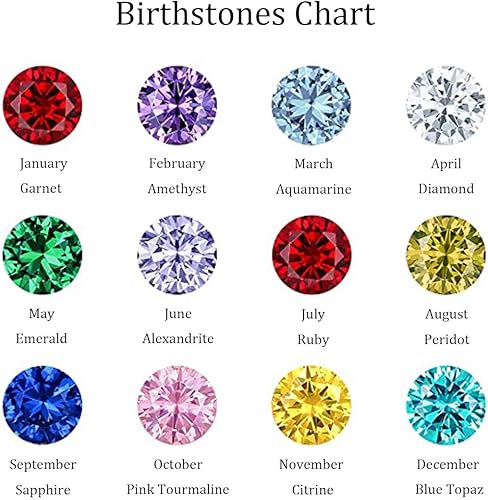 Miniatura 5 de Regalos de Navidad Pulseras de piedra natal de plata esterlina para mujer 2.5mm Pulseras de tenis bolo de moda Joyería Regalos de cumpleaños para